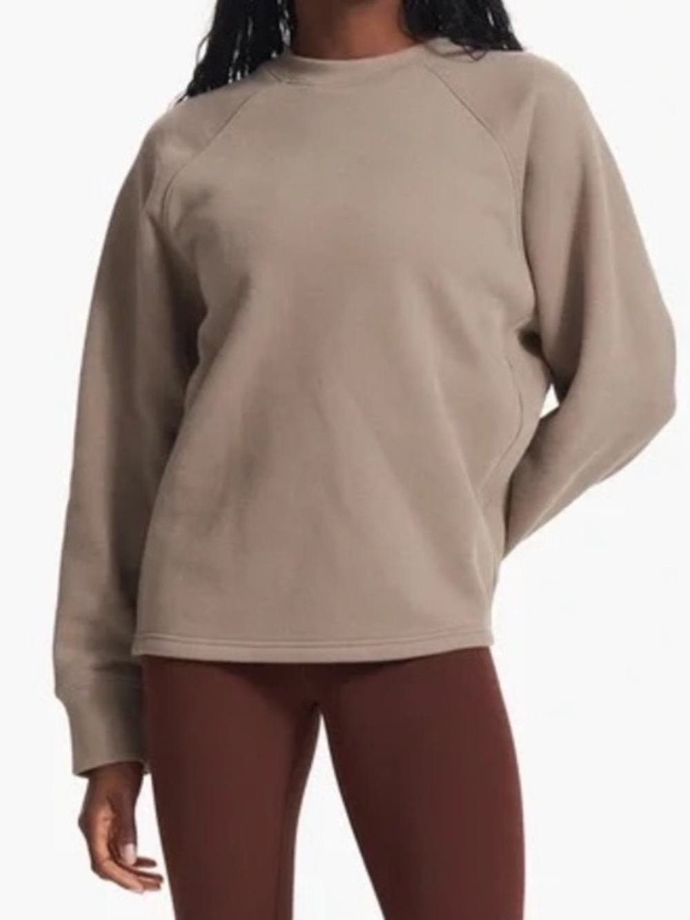 VUORI Restore Oversized Crew Sweatshirt in Teak Size XS